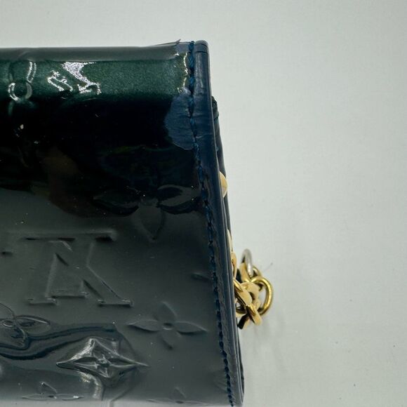 Auth Louis Vuitton Green Monogram Vernis Subset Boulevard Clutch Pouchette WOC - Picture 11 of 16